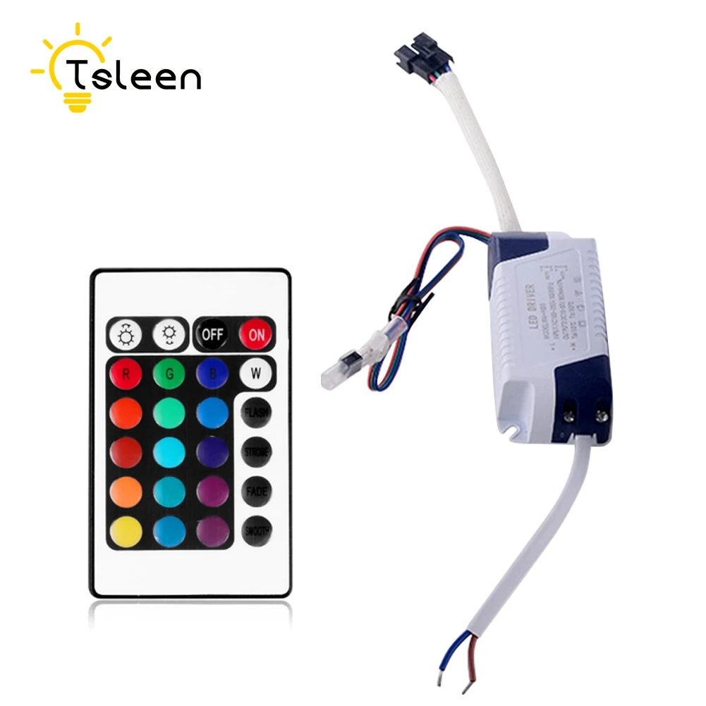 Tsleen 3W/6 W/12 W светодиодный панпанельный светильник, тонкий встраиваемый потолочный светильник, Круглый квадратный белый+ красочный RGB светильник
