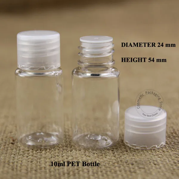 50 шт./лот рекламная акция 10 мл пластиковая бутылка для крема и лосьона домашних