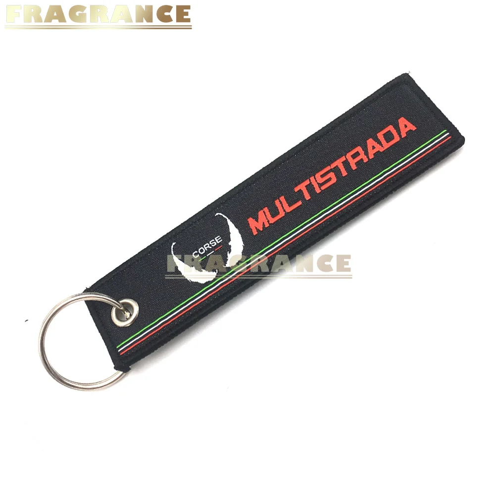 

Motorcycle Key Chain Woven Key Ring For Ducati MULTISTRADA Label Chain Black Car Keychain