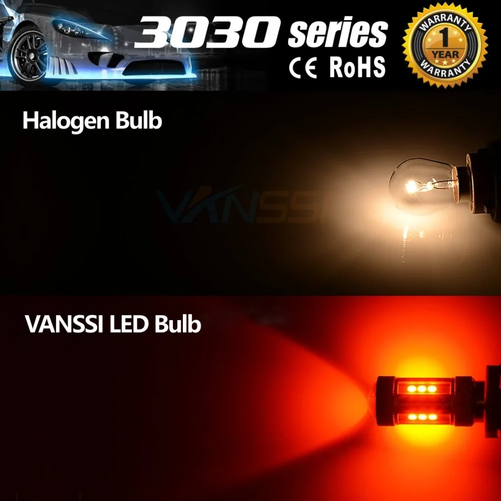 Vanssi 2 шт. 1157 BAY15D S25 P21/5 Вт светодиодные очень яркие 3030 фишек светодиодные задние стоп Тормозные огни для автомобиля лампы красный белый