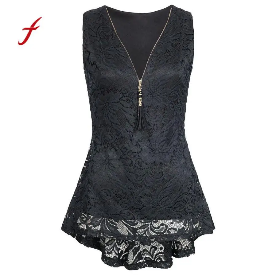 Camisetas mujer verano, женские топы, летние, цветочные, кружевные, на молнии, майка, женская, без рукавов, тонкий жилет, Чистые Топы 5/4