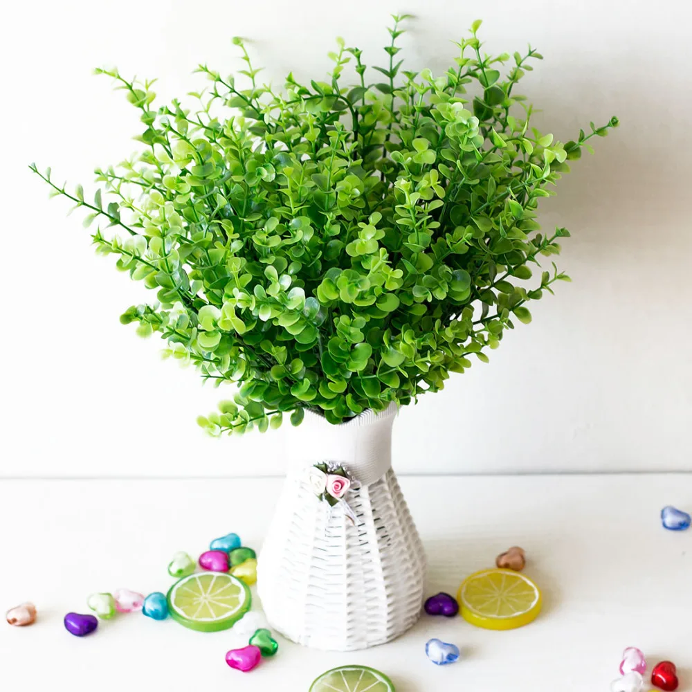 Искусственные зеленые растения для сада 1 шт. = 7 веток украшения дома вечерние