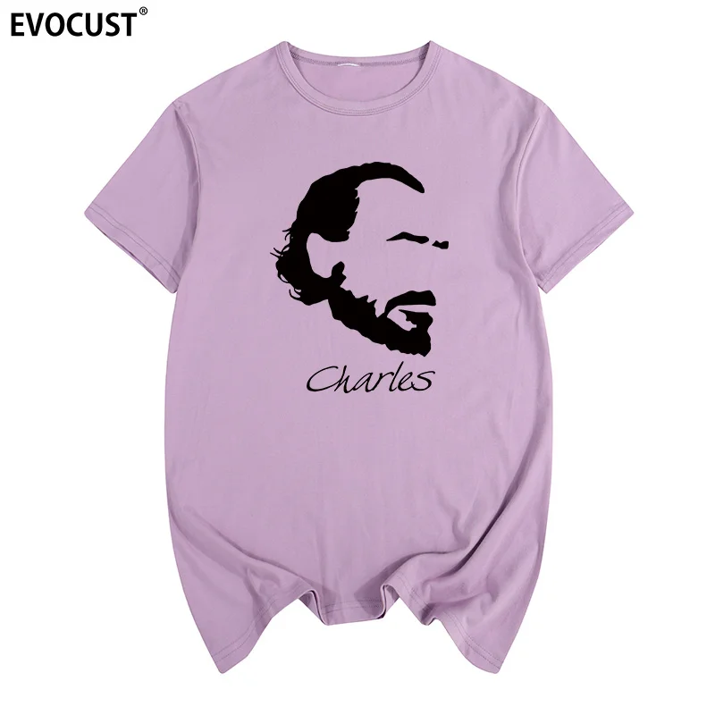 Летняя футболка с принтом Charles Bukowski хлопковая Мужская новая женская | одежда