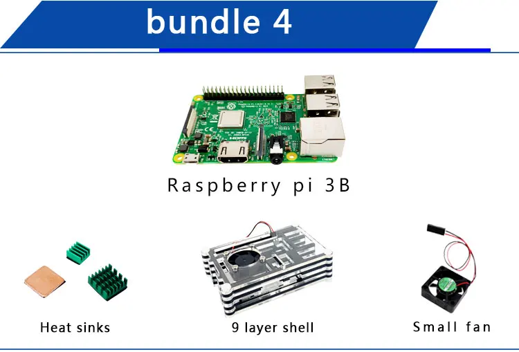 Raspberry Pi 3 Model B+/B посылка включает Raspberry Pi 3 Model B/B PLUS и чехол и радиатор - Комплект: Комплект 4