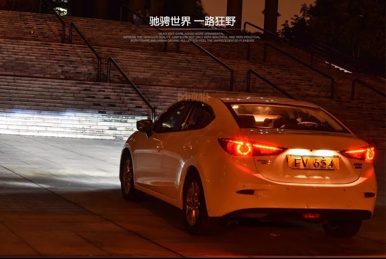 Kowell Автомобиль Стайлинг для- Mazda 3 светодиодные фары Mazda3 Axela LED DRL Объектив Двойной Луч H7 ксеноновые автомобильные аксессуары
