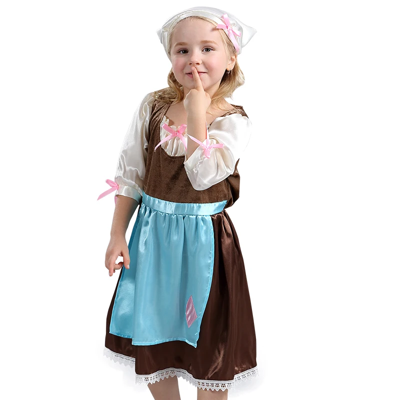 Детский маскарадный костюм с шарфиком для девочек Костюм Золушки удобный