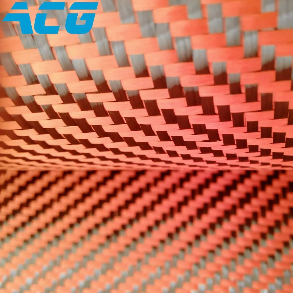 200 г полотняного/саржевого переплетения Гибридный красочное углеродное волокно