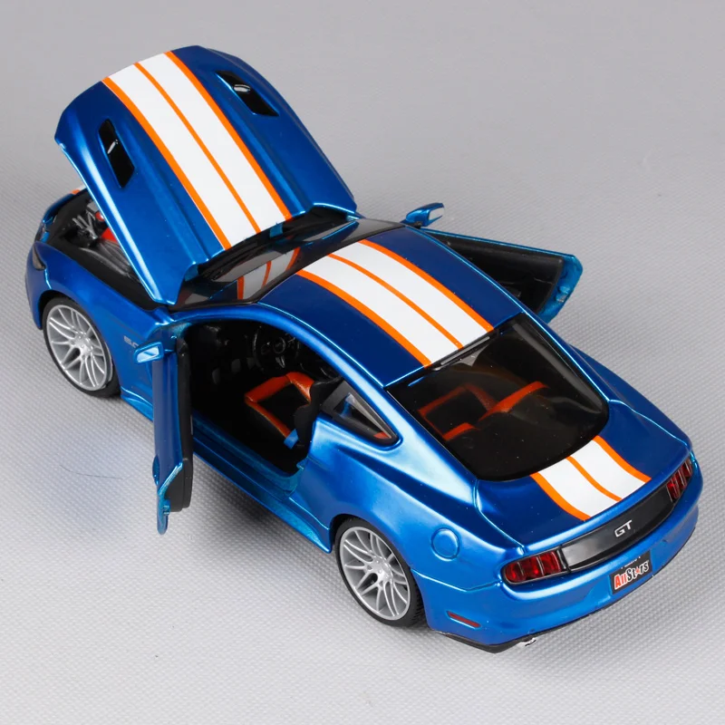 Maisto 1:24 2015 Mustang GT синий обувь золотистого и красного цветов автомобилей diecast для