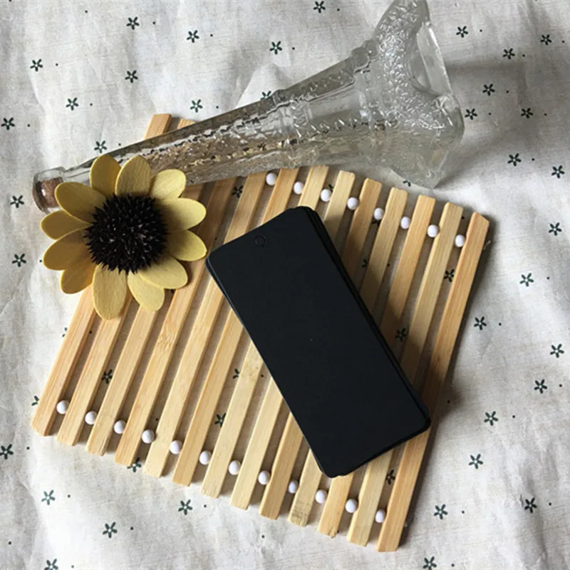 

80Pcs 4x9cm DIY Making Rectangle Shaped Black Cardboard Labels Trunk Food Price Marks Tags for Wedding Decoration Card
