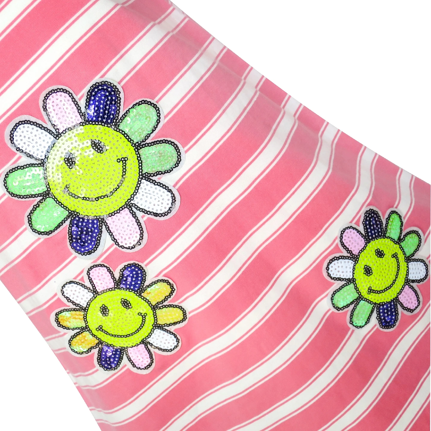 Sunny Fashion платья для девочек Длинный рукав Хлопок Мультфильм Блестки Розовый В