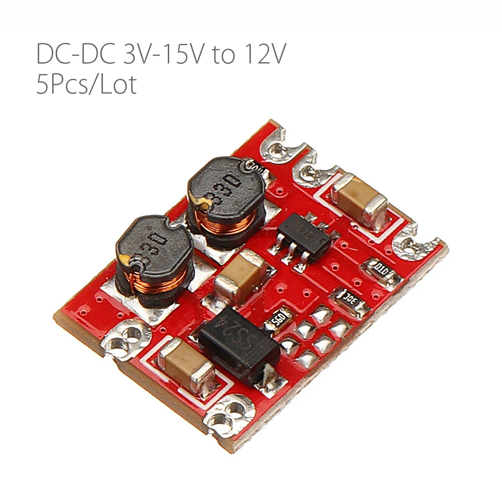 5 шт./лот DC-DC 3 V-15 V-12 V фиксированный Выход Автоматический Бак Boost шаг вверх и вниз Питание модуль для Arduino