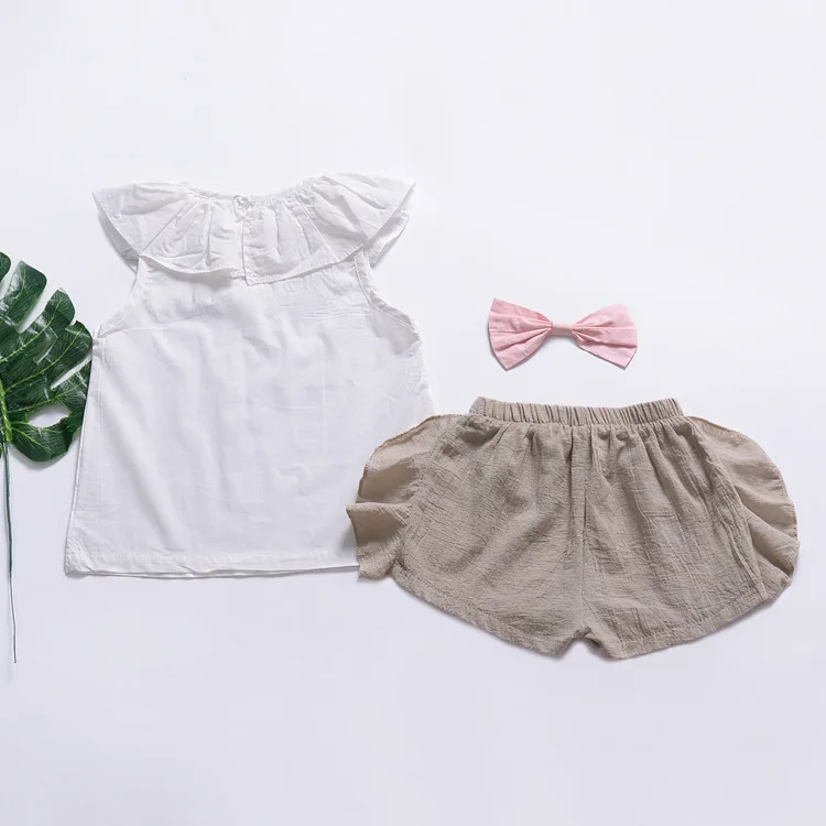 Комплекты летней одежды из 2 предметов для девочек модная детская рубашка с милой