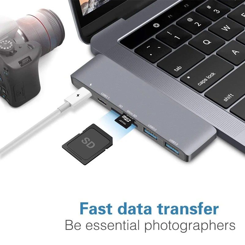 Usb type C концентратор Thunderbolt 3 адаптер многопортовый для 2017 2016 MacBook pro с 40 Гбит/с SD TF
