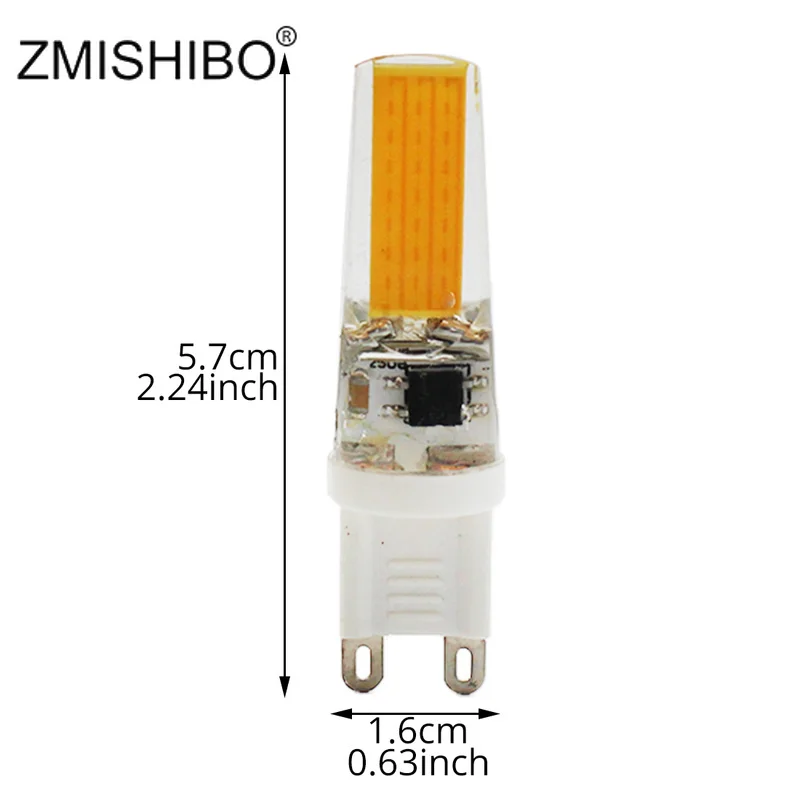 ZMISHIBO, 5 шт., теплый/холодный белый светодиодный COB G4/G9, ламповый светильник, силикагель, 220-240 В, ламповый диммер, COB, сменный, 30 Вт, галогенный светодиодный светильник