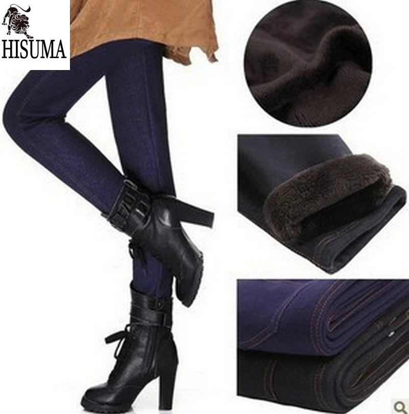 Новинка Осень зима 2020 женские утепленные джинсовые леггинсы плюс плотные