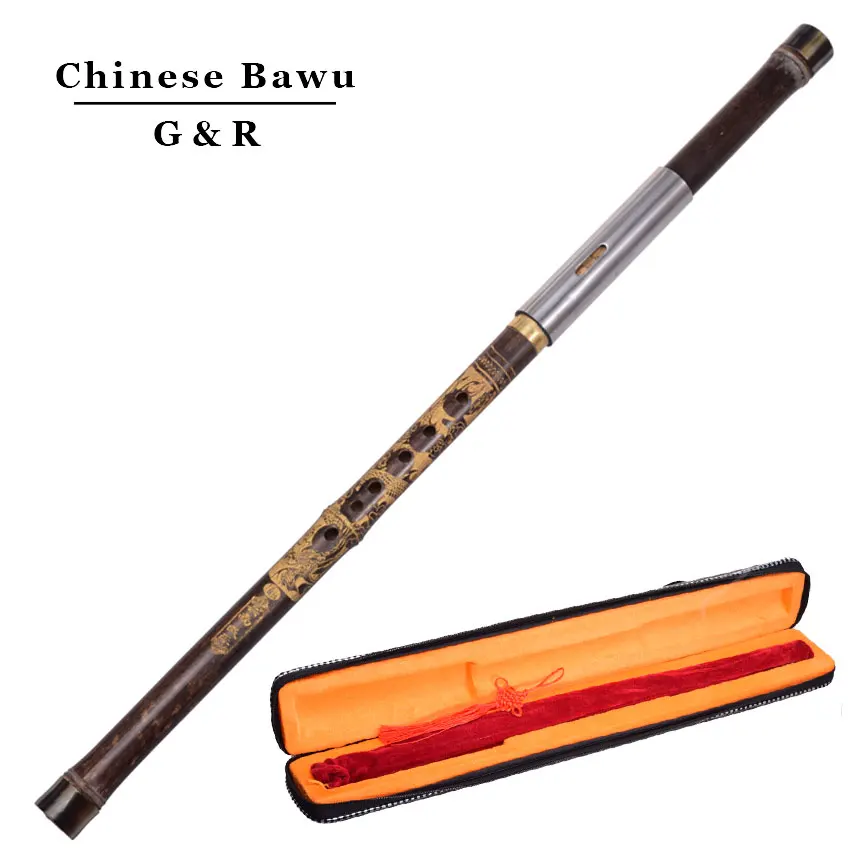 Chinese Bamboo Bawu Flute Transverse Woodwind Bambu Flauta Ethnic Musical Instrument Bau Beginner G/ F Key Ancient Dragon Carved | Спорт и