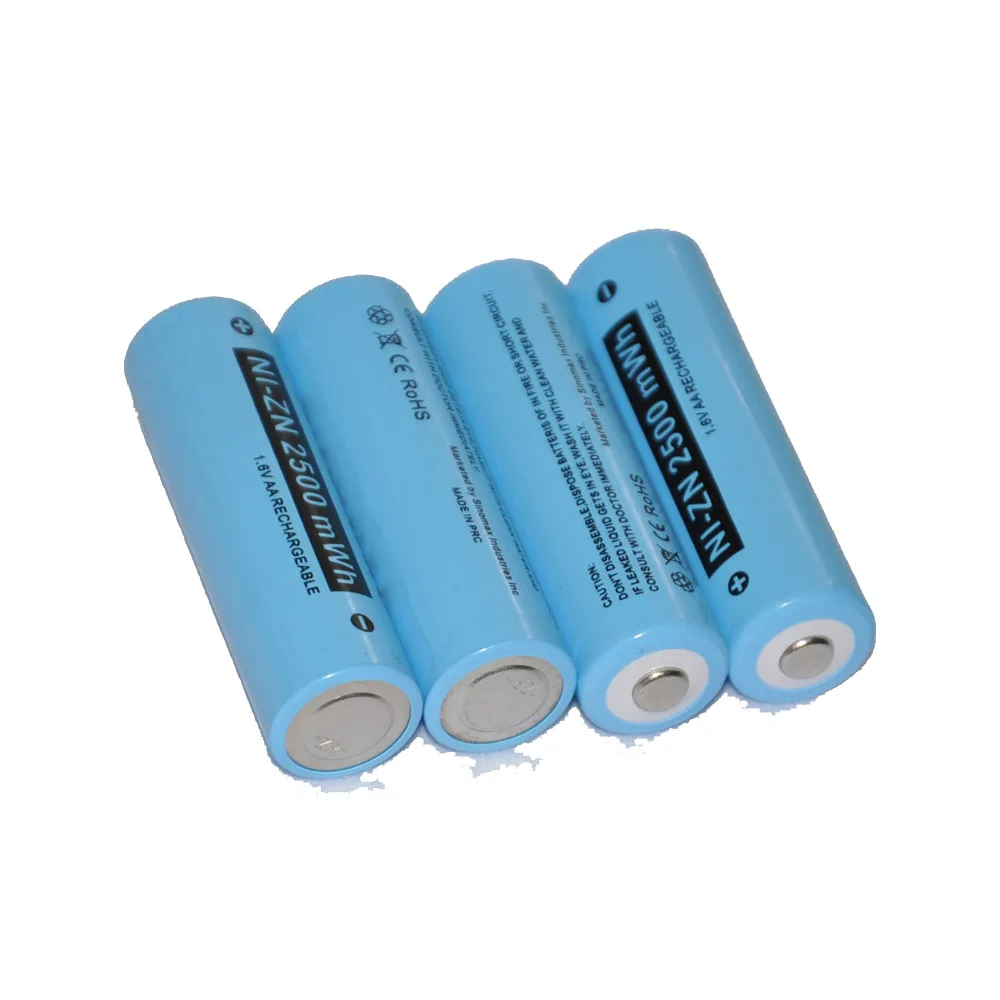 4 шт. AA Размер 2500mAh батарея Ni-Zn 1 6 V перезаряжаемые NiZn батареи заменить для 2 Ni-MH 5