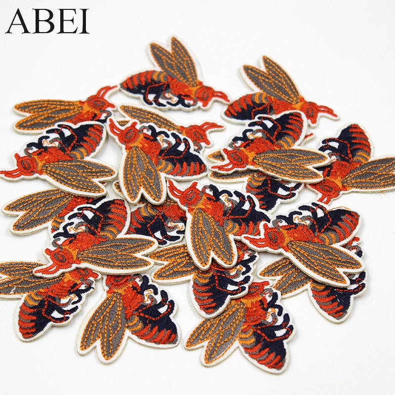 10 шт./лот вышитые нашивки насекомых железные на джинсы пальто Мода Аппликация Diy