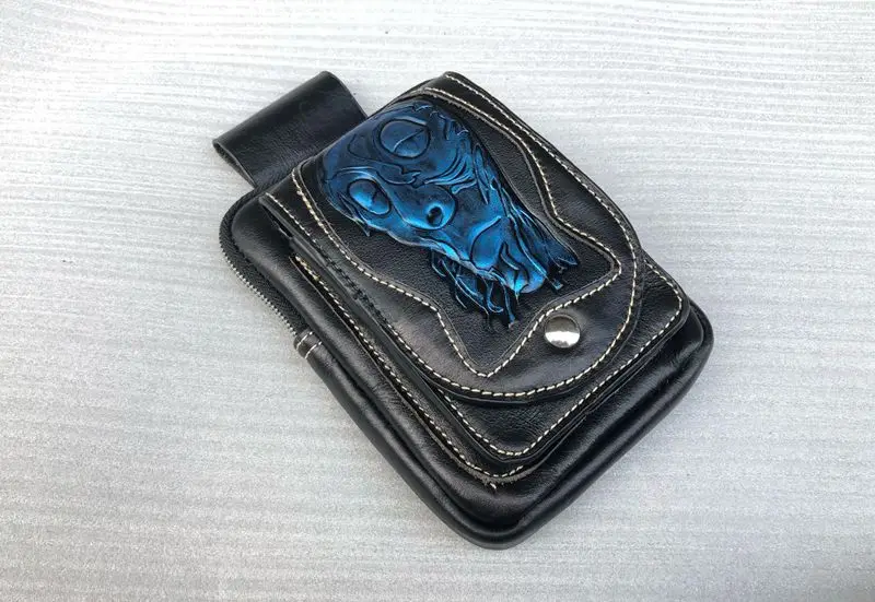 Кожаная сумка для хранения боковая сумки инструментов черного и синего цвета Harley