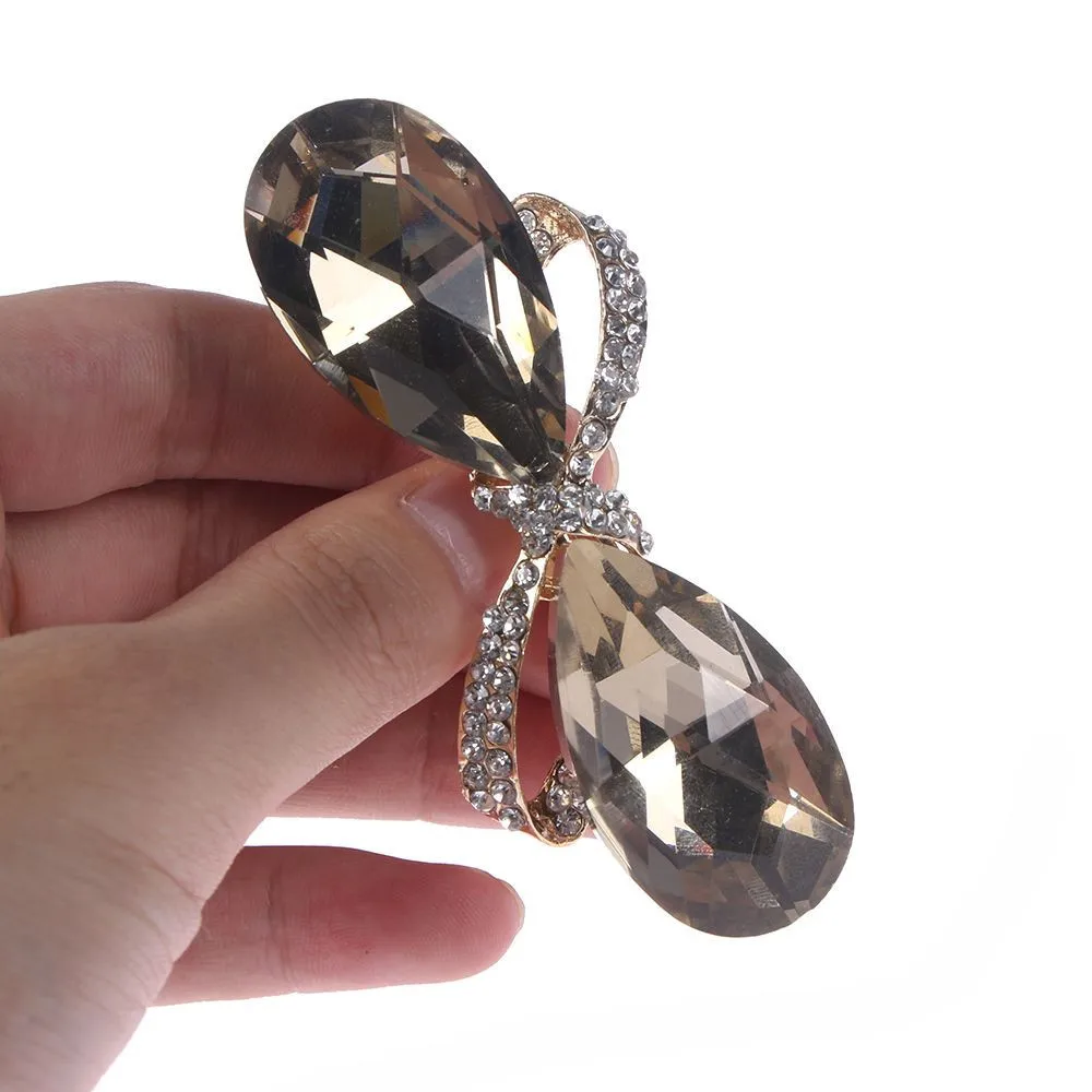 1 шт. Новая мода стразы с кристаллами овальная шпилька для волос зажим головной