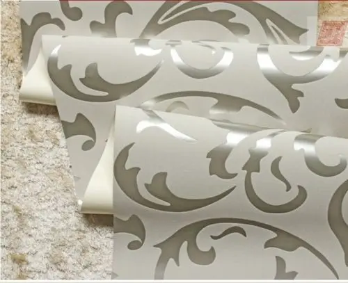 Q QIHANG высококачественные флоковые обои рулон серебристого и серого цвета 0 53 М * 10