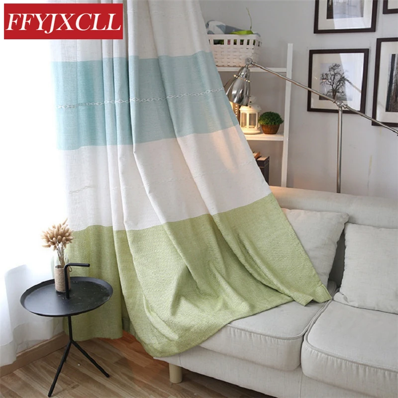 Высококачественные оконные шторы в европейском стиле полосы для гостиной