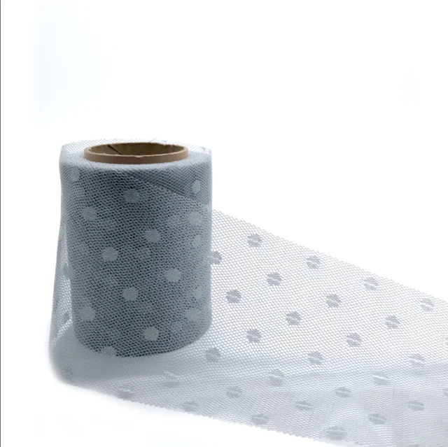 7.5cm Dot Gray Тюль в горошек, рулон 7,5 см, 15 см, 10 ярдов, органза, ткань для юбки-пачки, вечерние принадлежности для детского душа, сделай сам, банты для волос, материалы ручной работы, аксессуары - Цвет: 7.5cm Dot Gray