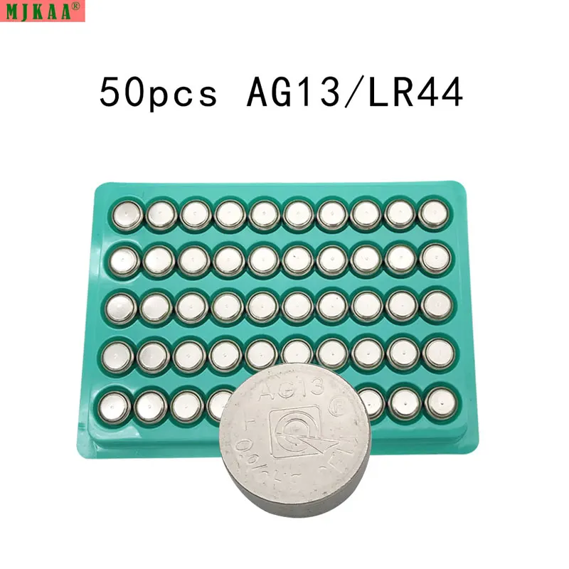 Лидер продаж 50 шт. LR44 357A A76 303 AG13 SR44SW SP76 L1154 RW82 RW42 1 5 В Батарея Щелочная кнопки