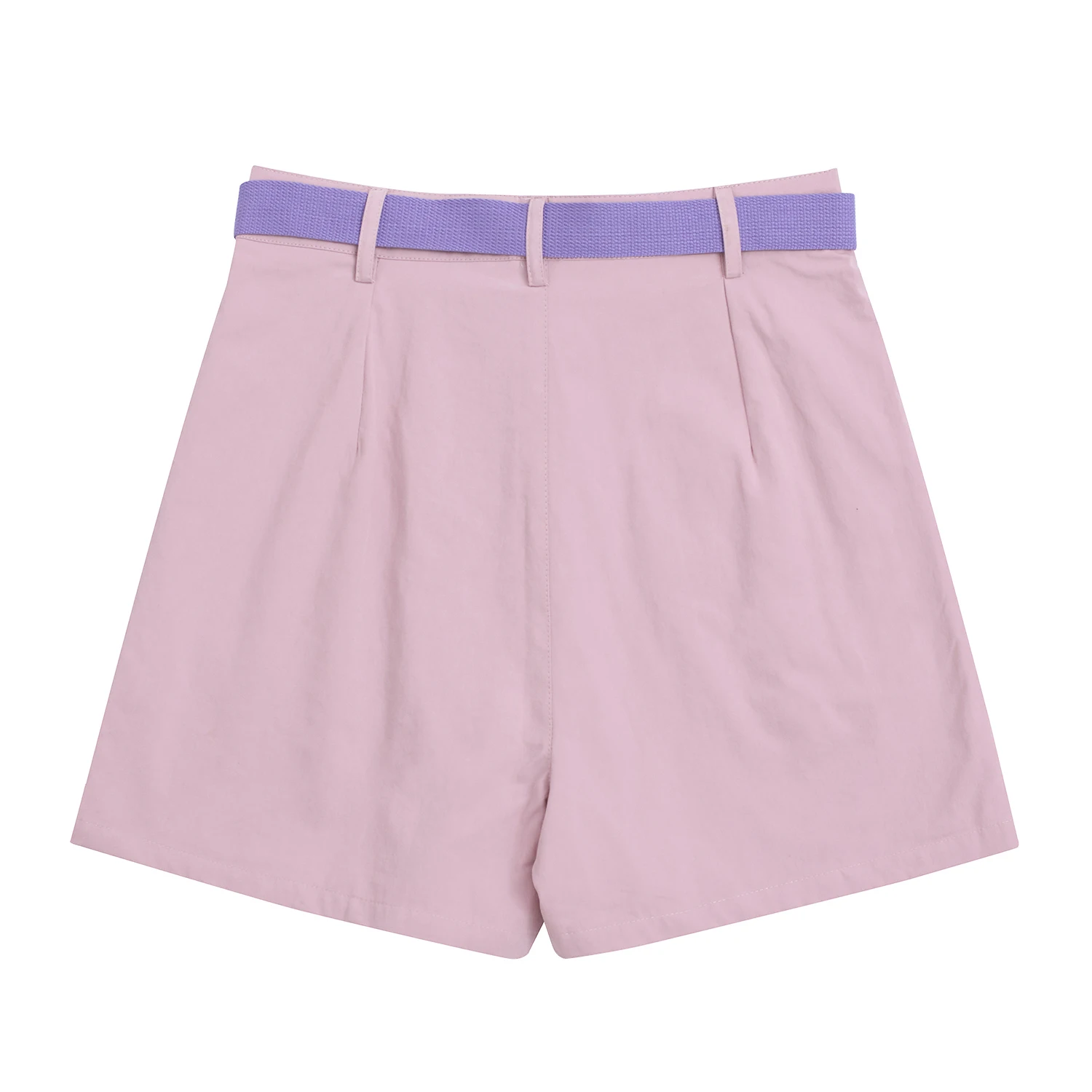 Повседневные женские летние шорты фиолетового и белого цвета из хлопка с