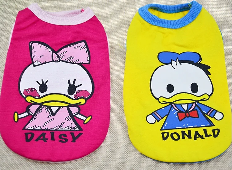 D39 New Summer Spring Pet Dog Vest breathable Cartoon duck small dog vest Puppy clothes Sleeveless T-shirt pet | Дом и сад