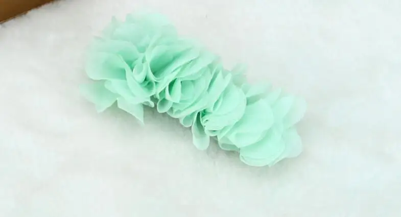 

12 Colors 4.5" Solid Chiffon Flower Flat Back Cluster Chiffon Flower For Hair Accessories Garment Accessories 36pcs/lot