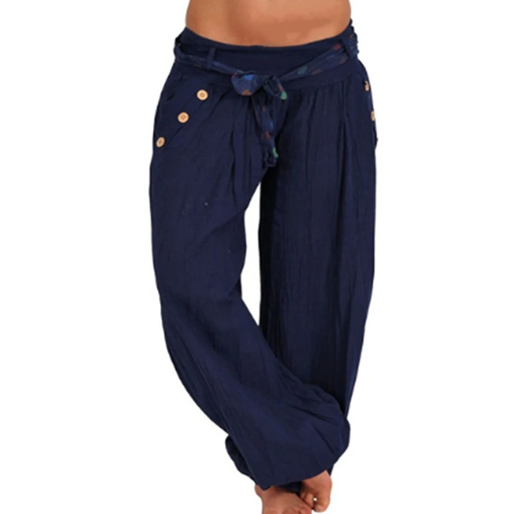 Женские свободные длинные брюки шаровары HEFLASHOR повседневные 2019|Брюки| |