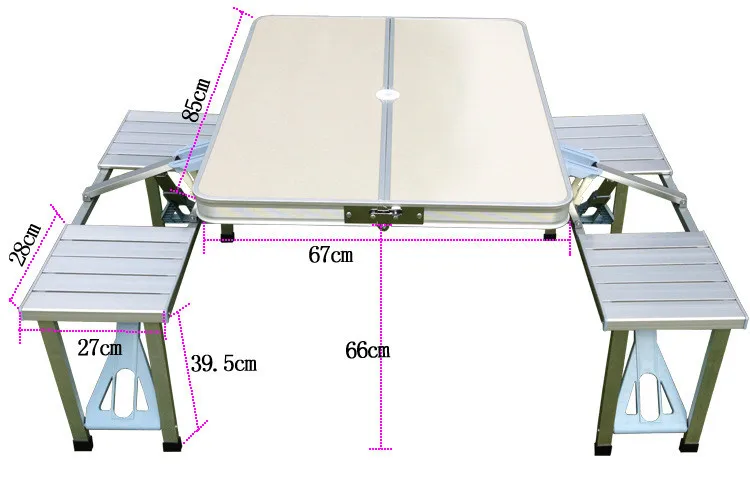 

The new portable outdoor folding table chairs aluminum suitcase suit