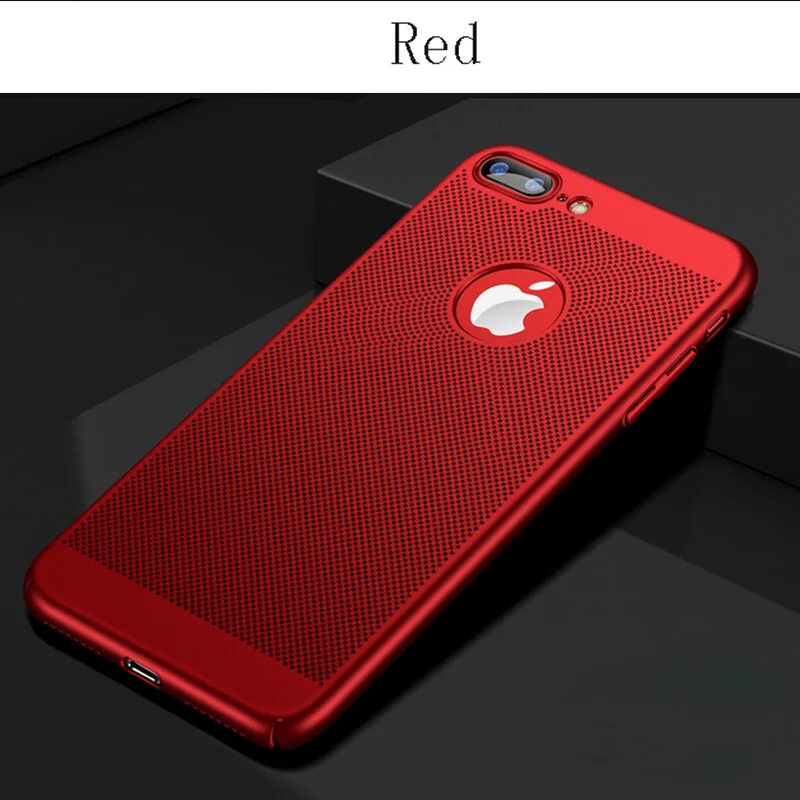 Red GerTong теплоотвод чехол для телефона iPhone X 8 7 6 6s Plus 5 5S SE чехол крутой Матовый Жесткий чехол для iPhone XS MAX XR 11 Pro - Цвет: Red