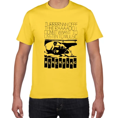 B536 yellow Черный флаг рок-группа летняя футболка хип-хоп Мужская футболка хлопок короткий рукав круглый вырез Футболка новая уличная одежда мужская одежда pok - Цвет: B536 yellow
