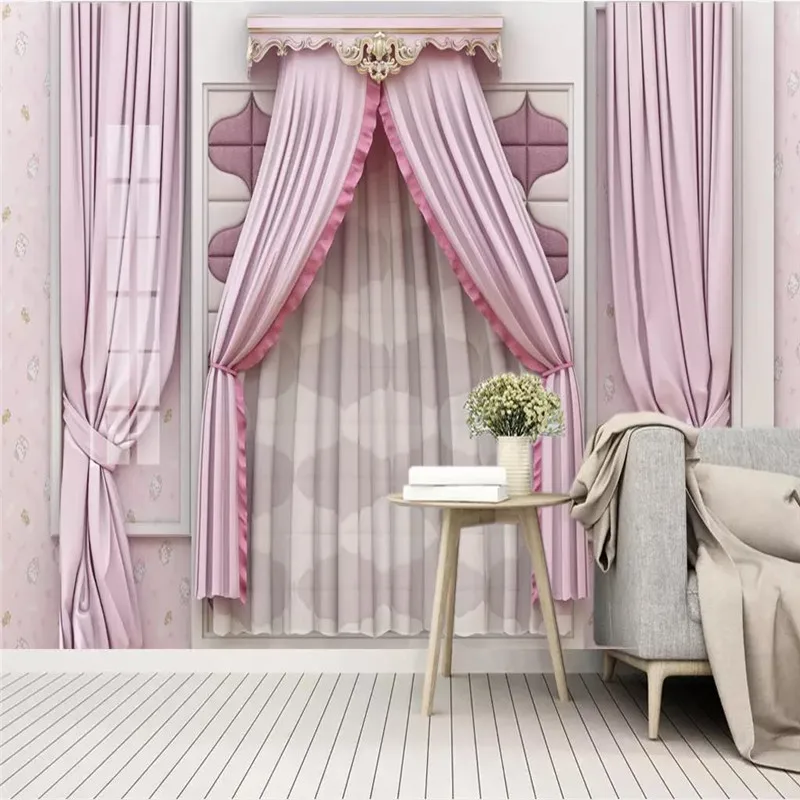 2019 new beautiful curtain TV background wall custom large wallpaper mural 3D photo waterproof | Обустройство дома