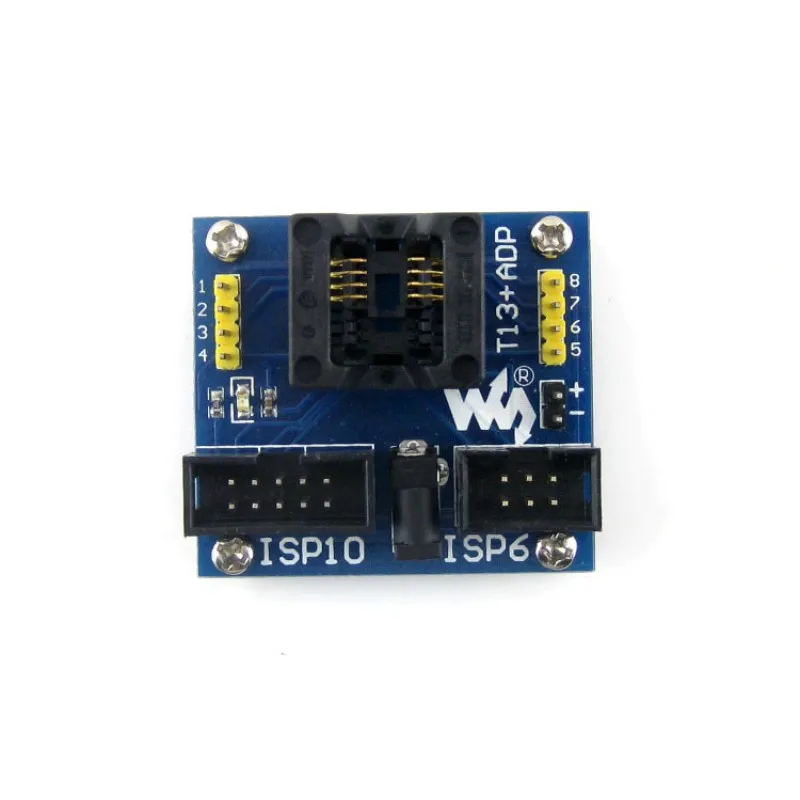 T13 + ADP # ATtiny13 ATtiny12 ATtiny15 ATtiny25 SOIC8 (150 mil) AVR программирующий адаптер тестовый разъем |