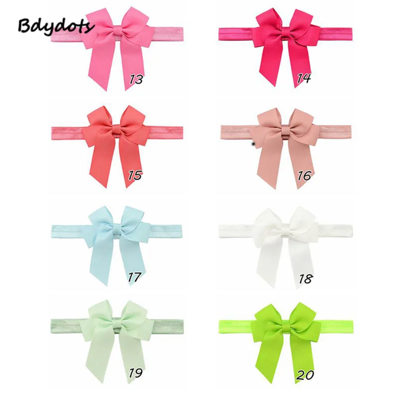 

Fish Tail Styles 20Pcs/lot 9*10CM Kids Headband Ribbon Bow Headband For Newborn Hair Kid Top Knot Headband Muti-Colors Headwear