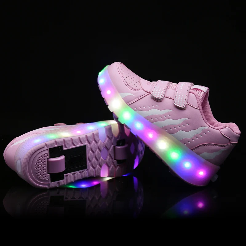 Heelies/легкие кроссовки с двумя колесами для мальчиков и девочек; повседневная обувь на роликах для девочек; Zapatillas Zapatos Con Ruedas