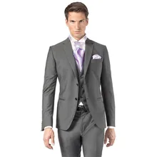 3 шт. серые свадебные костюмы для жениха мужчин 2018 terno slim fit