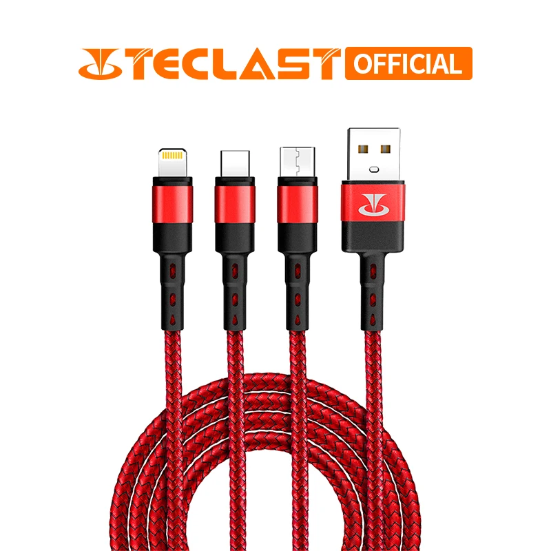 Teclast S12 3 в 1 USB кабель для мобильного телефона Micro usb type C зарядного устройства iPhone