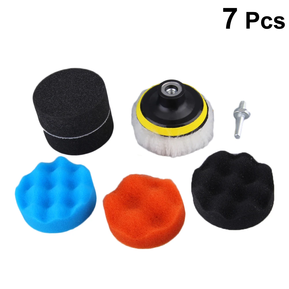 7 шт. набор полировальных подушек для полировки воском автомобиля Global Waffle Foam Pads