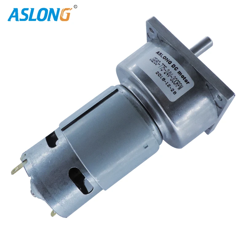 

ASLONG24V 775 DC MOTOR WITH 60MM REDUCTION Gear motor 300RPM HIGH TORQUE REDUCER MOTOR 8MM D TYPE SHAFT factory supply JGB60-775