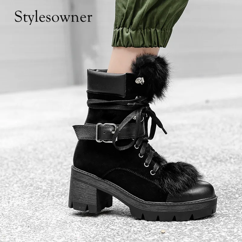 Stylesowner 2018 английский стиль с круглым носком на шнуровке женские Ботинки Martin