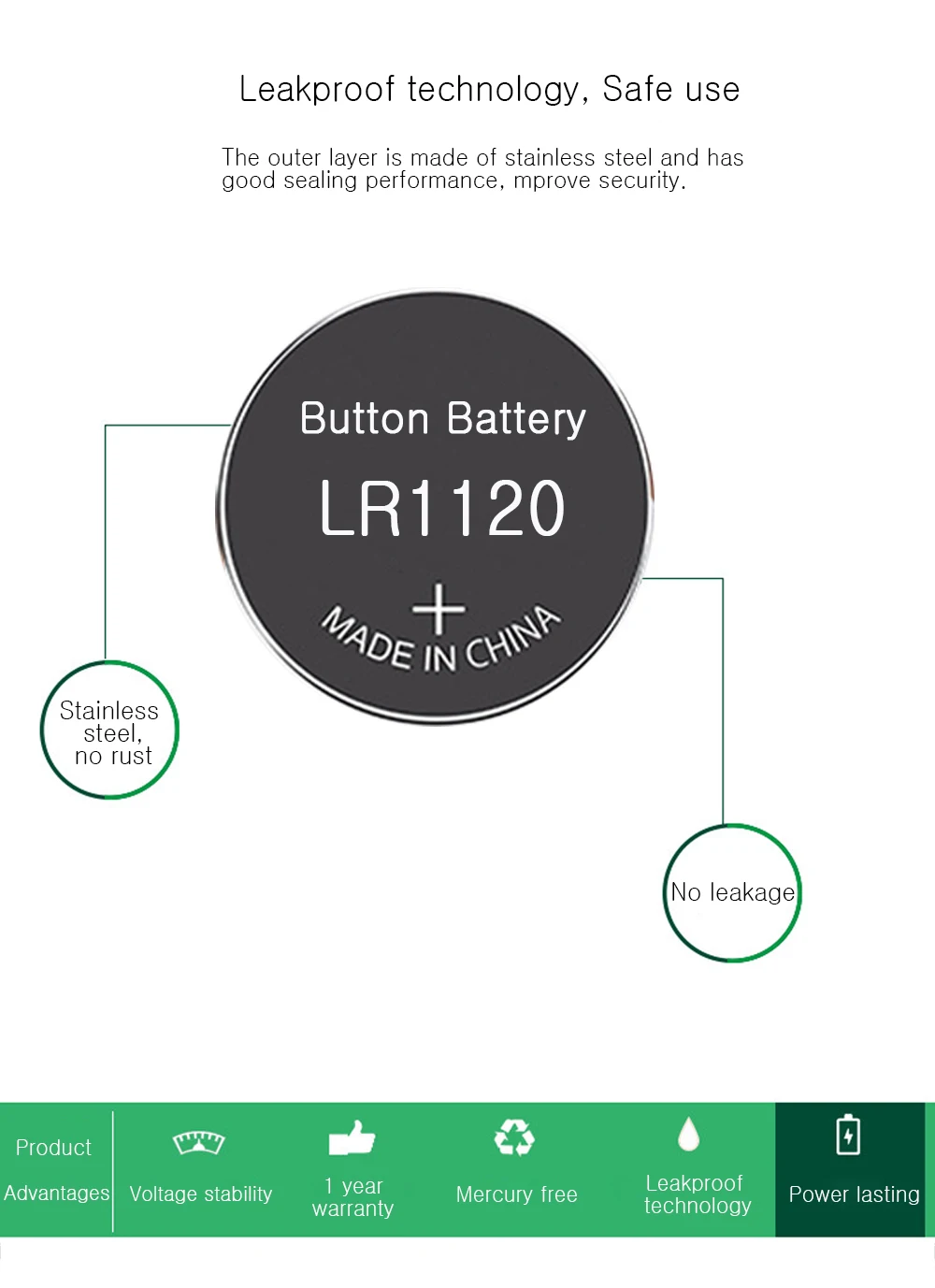 10 шт./карта 30 мАч 1,55 в AG8 LR1120 391 SR1120 R1120W CX191 кнопочные батареи для часов игрушки дистанционного управления и т. Д