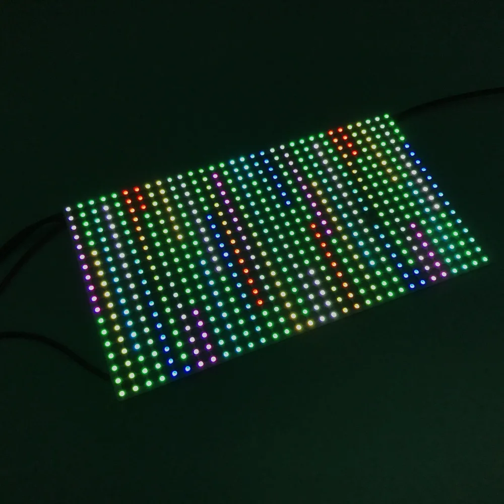 P5mm P9823F IC; SMD 18*32 пикселей светодиодный адресуемый жесткий панельный светильник, размер: 90 мм* 160 мм, DC5V вход; Черная печатная плата