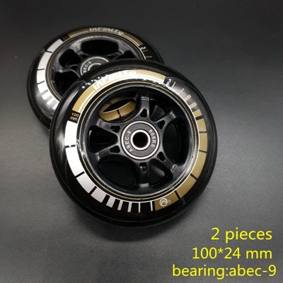 Колеса скутера 100*24 мм 110*24 мм PU колеса 2 шт./лот - Цвет: 100 mm