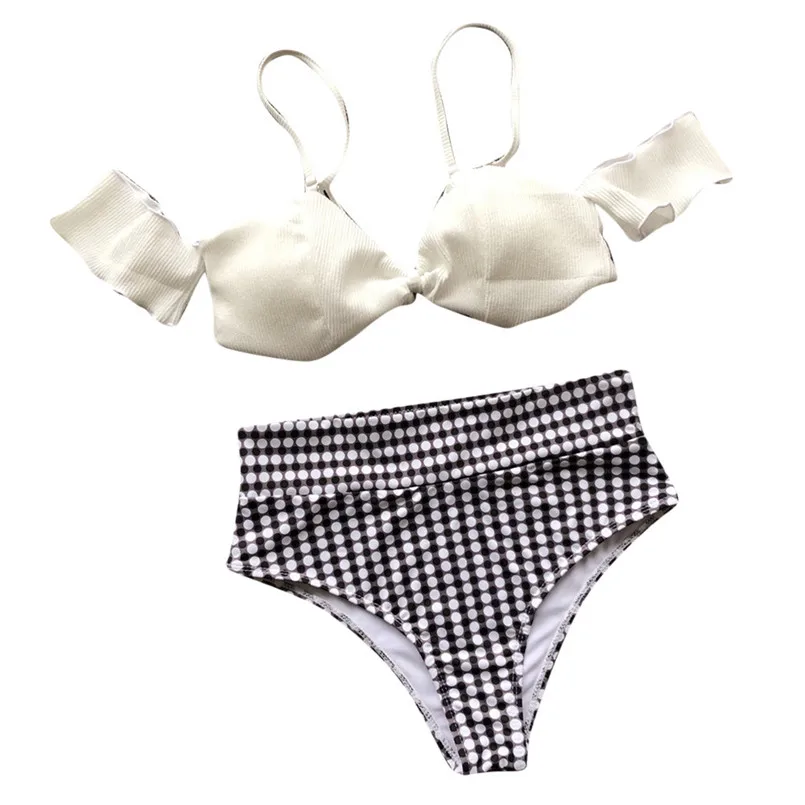 Женский купальник с принтом открытыми плечами без бретелек сексуальный открытой