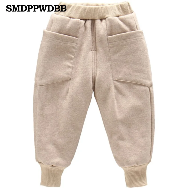 SMDPPWDBB 90 130 см повседневные Зимние флисовые штаны для мальчиков утепленные брюки