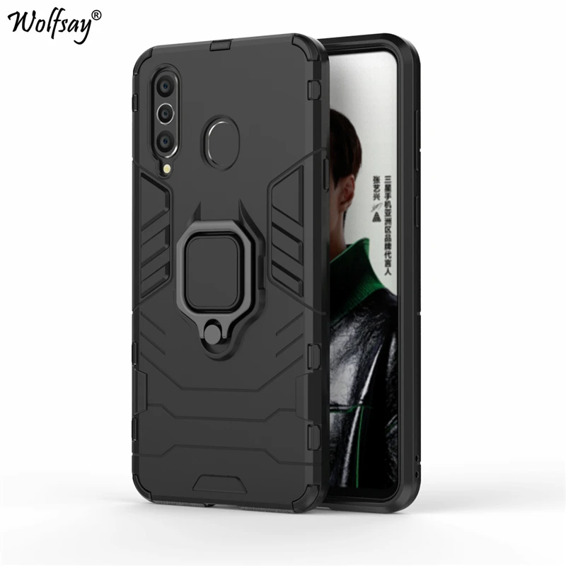Wolfsay for Samsung Galaxy A8S Case A9 Pro 2019 Car Holder Armor Hard PC &amp Soft Silicon Cover G887N |